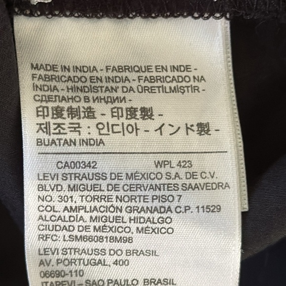 Levis Women’s Peasant Top Black Sheer Boho 3/4 Balloon Sleeve Tassel Tie Lace L - Picture 13 of 13